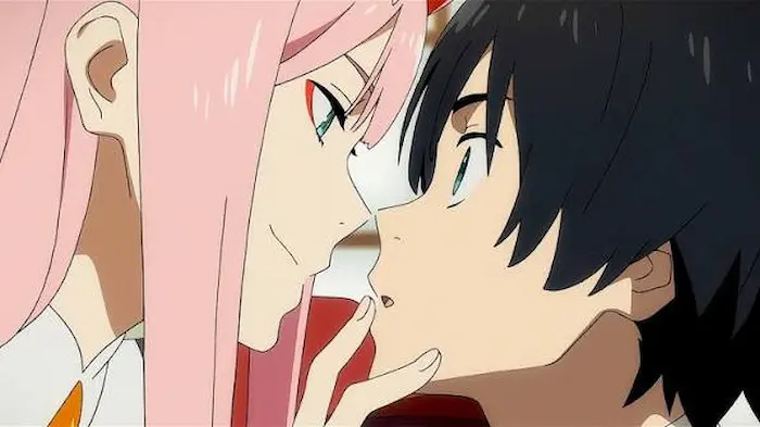 Casal Zero Two e Hiro de Darling in the Franxx